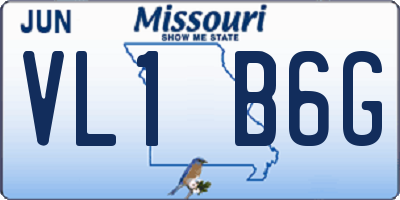 MO license plate VL1B6G