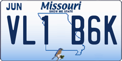 MO license plate VL1B6K