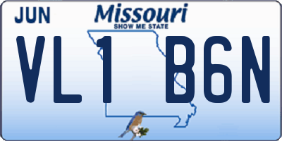 MO license plate VL1B6N