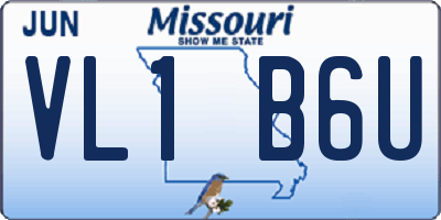 MO license plate VL1B6U