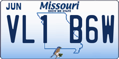 MO license plate VL1B6W