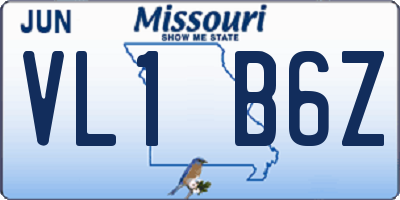 MO license plate VL1B6Z