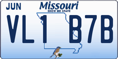 MO license plate VL1B7B