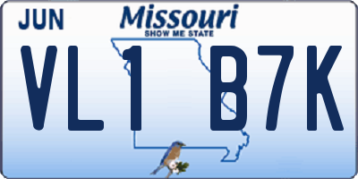 MO license plate VL1B7K