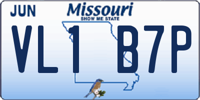 MO license plate VL1B7P