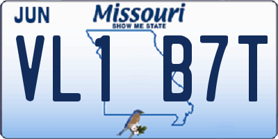 MO license plate VL1B7T
