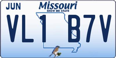 MO license plate VL1B7V