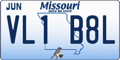 MO license plate VL1B8L