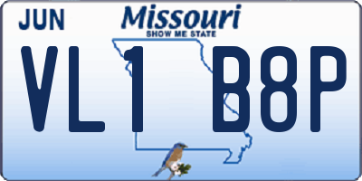 MO license plate VL1B8P