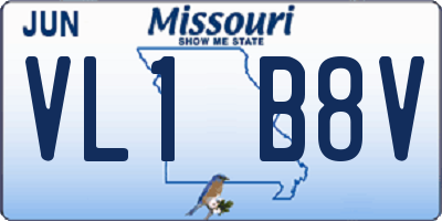 MO license plate VL1B8V