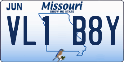 MO license plate VL1B8Y