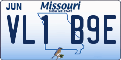 MO license plate VL1B9E
