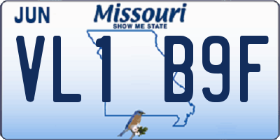 MO license plate VL1B9F