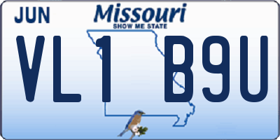 MO license plate VL1B9U