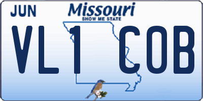 MO license plate VL1C0B