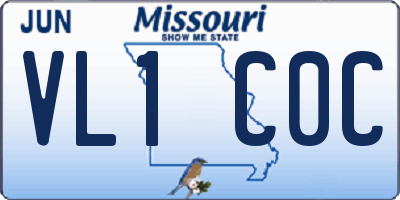 MO license plate VL1C0C