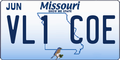 MO license plate VL1C0E