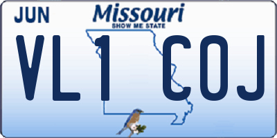 MO license plate VL1C0J