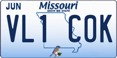 MO license plate VL1C0K