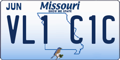 MO license plate VL1C1C