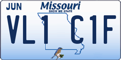 MO license plate VL1C1F
