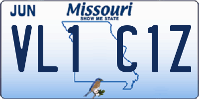MO license plate VL1C1Z