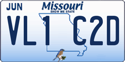 MO license plate VL1C2D