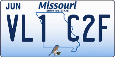 MO license plate VL1C2F