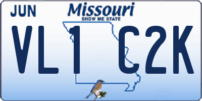 MO license plate VL1C2K