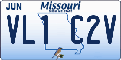 MO license plate VL1C2V