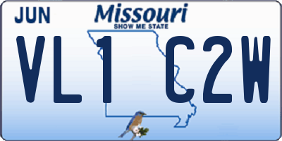 MO license plate VL1C2W