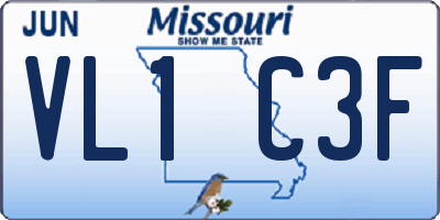 MO license plate VL1C3F