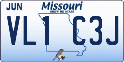 MO license plate VL1C3J