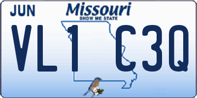 MO license plate VL1C3Q