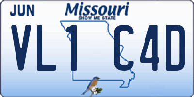 MO license plate VL1C4D