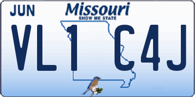 MO license plate VL1C4J