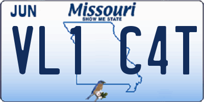 MO license plate VL1C4T
