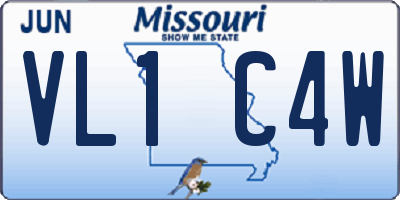 MO license plate VL1C4W