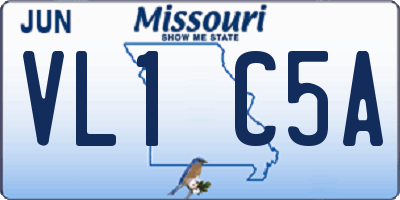 MO license plate VL1C5A