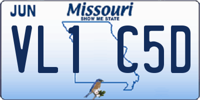 MO license plate VL1C5D