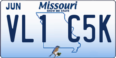 MO license plate VL1C5K