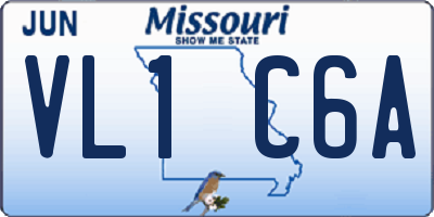 MO license plate VL1C6A