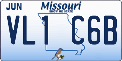 MO license plate VL1C6B