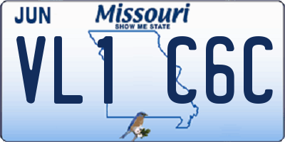 MO license plate VL1C6C