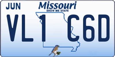 MO license plate VL1C6D