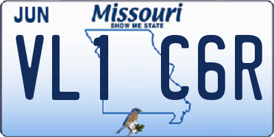 MO license plate VL1C6R