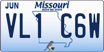 MO license plate VL1C6W