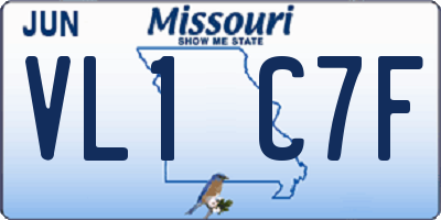 MO license plate VL1C7F