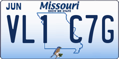 MO license plate VL1C7G