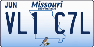 MO license plate VL1C7L